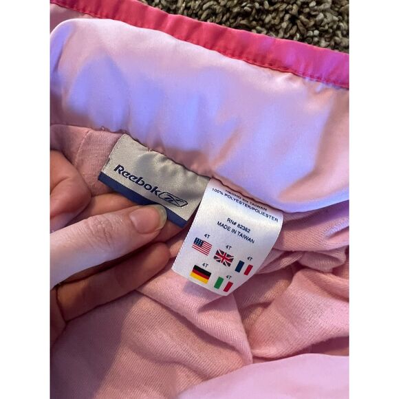 Vintage Reebok 90s Y2K Toddler Girl Jacket Pink with Fold in Hood 4T - Picture 4 of 7